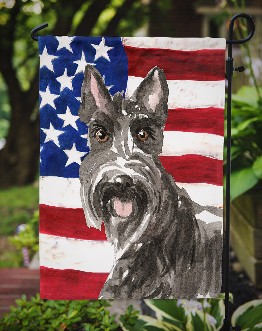 Patriotic USA Scottish Terrier Flag Garden Size CK1717GF
