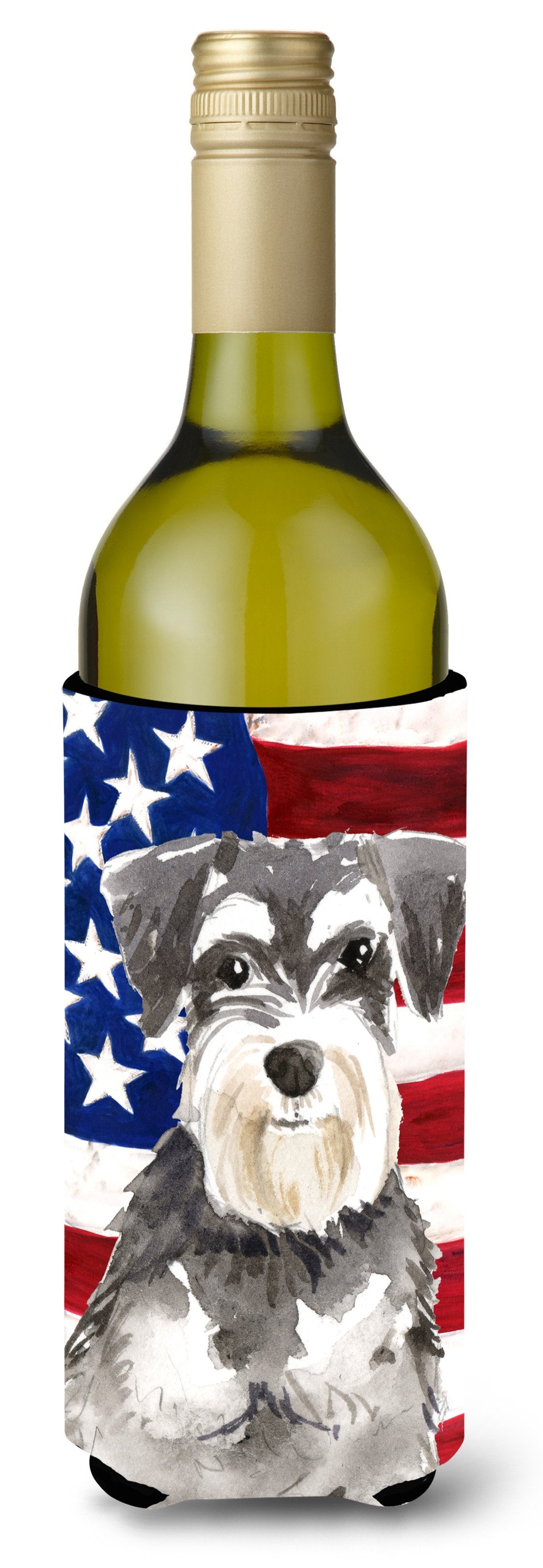 Patriotic USA Schnauzer #2 Wine Bottle Beverge Insulator Hugger CK1722LITERK by Caroline&#39;s Treasures