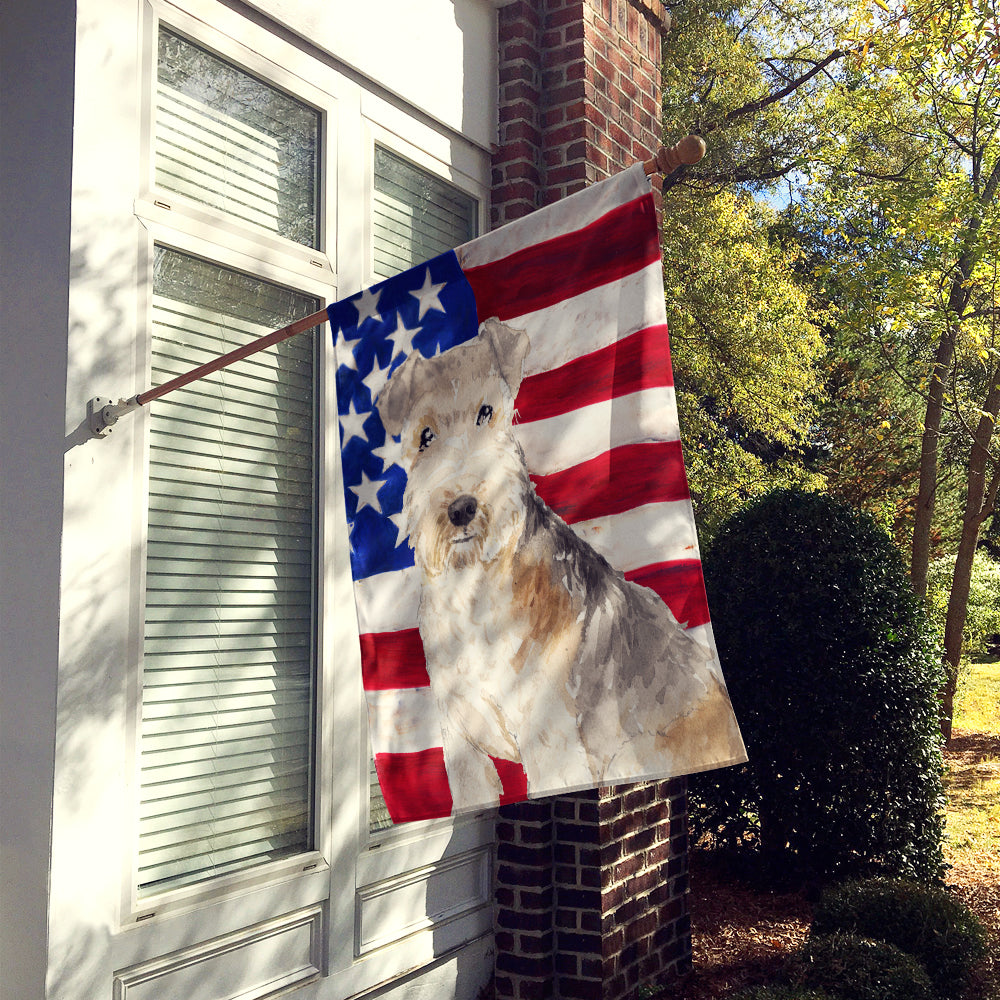 Patriotic USA Lakeland Terrier Flag Canvas House Size CK1725CHF