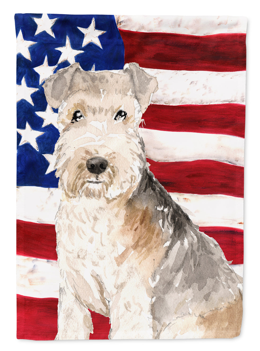 Patriotic USA Lakeland Terrier Flag Canvas House Size CK1725CHF  the-store.com.