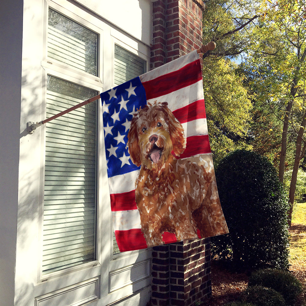 Patriotic USA Labradoodle Flag Canvas House Size CK1726CHF  the-store.com.