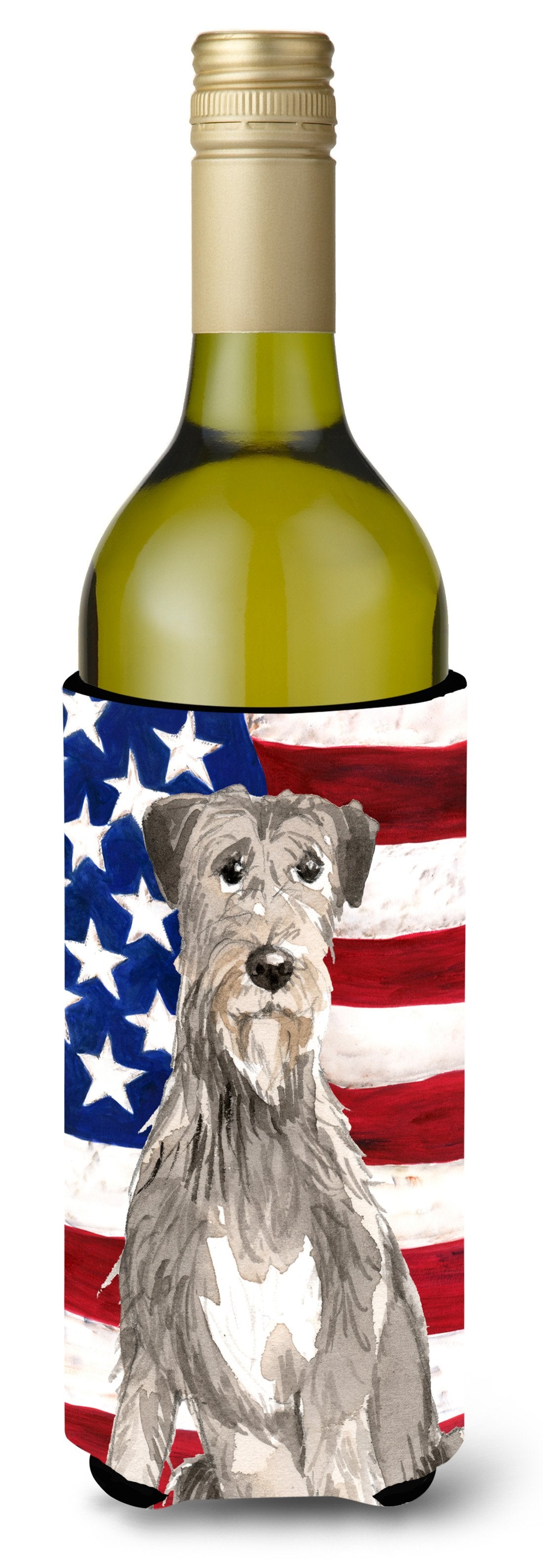Patriotic USA Irish Wolfhound Wine Bottle Beverge Insulator Hugger CK1728LITERK by Caroline&#39;s Treasures