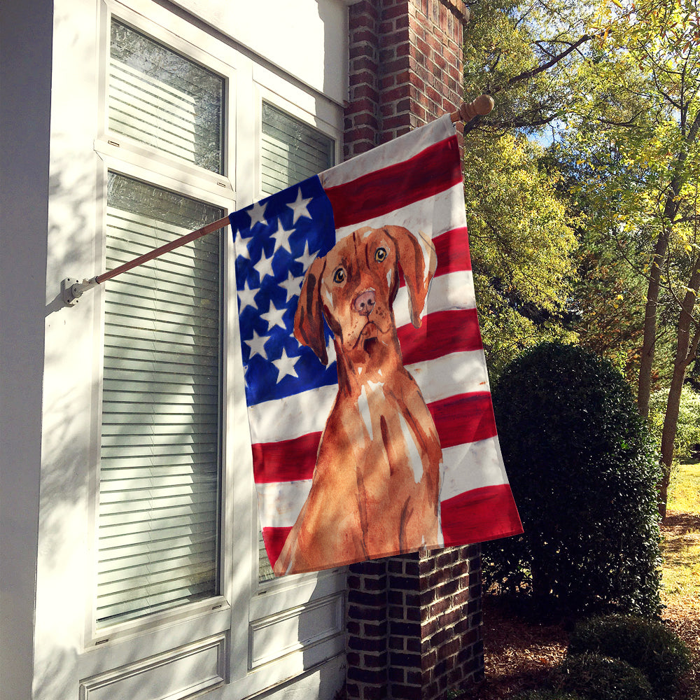 Patriotic USA Vizsla Flag Canvas House Size CK1729CHF