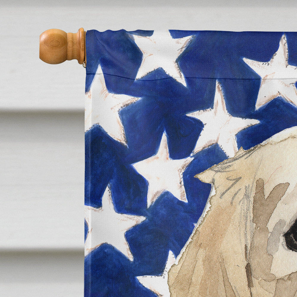 Patriotic USA Golden Retriever Flag Canvas House Size CK1730CHF