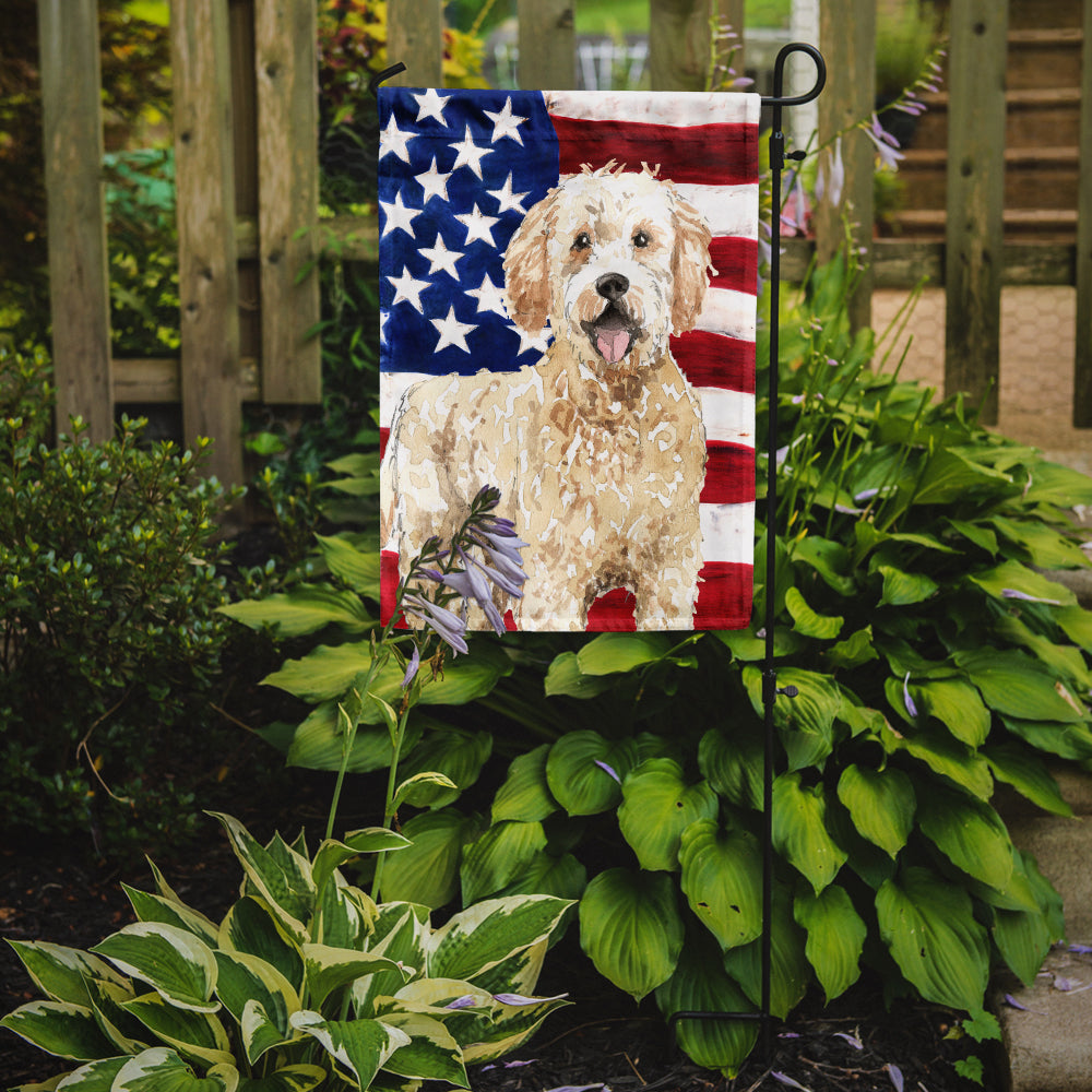 Caroline's Treasures Patriotic USA Goldendoodle Garden Flag - Outdoor Decorative Yard Flag CK1731GF