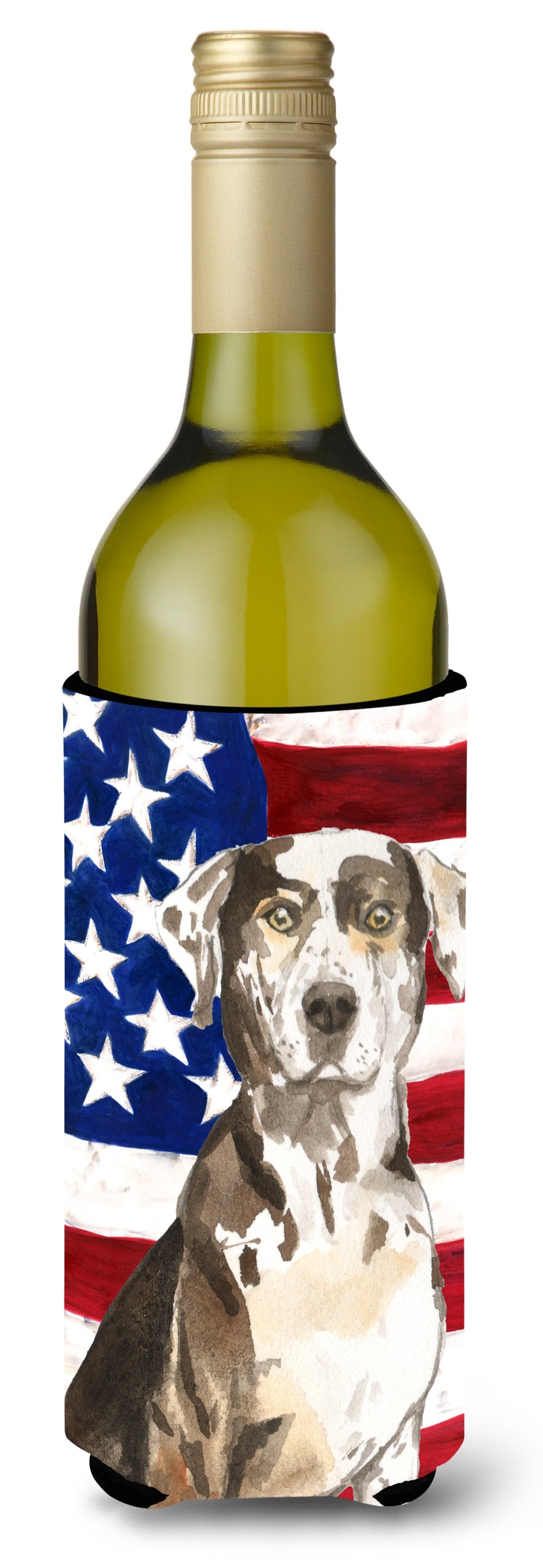 Patriotic USA Catahoula Leopard Dog Wine Bottle Beverge Insulator Hugger CK1734LITERK by Caroline&#39;s Treasures