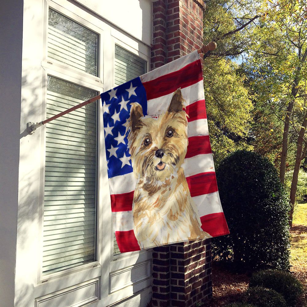 Patriotic USA Cairn Terrier Flag Canvas House Size CK1735CHF  the-store.com.
