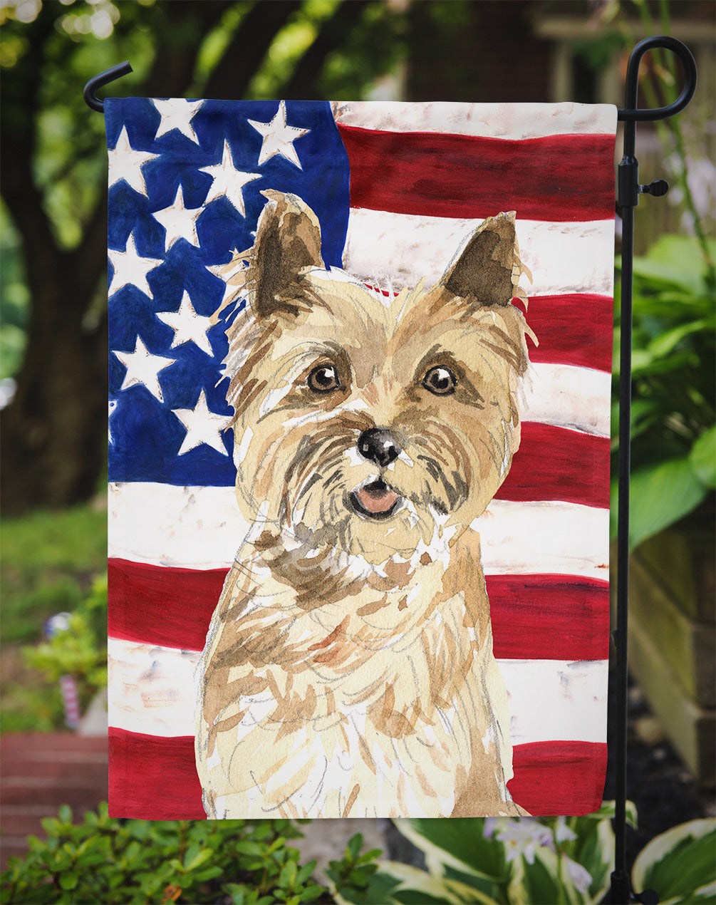 Patriotic USA Cairn Terrier Flag Garden Size CK1735GF