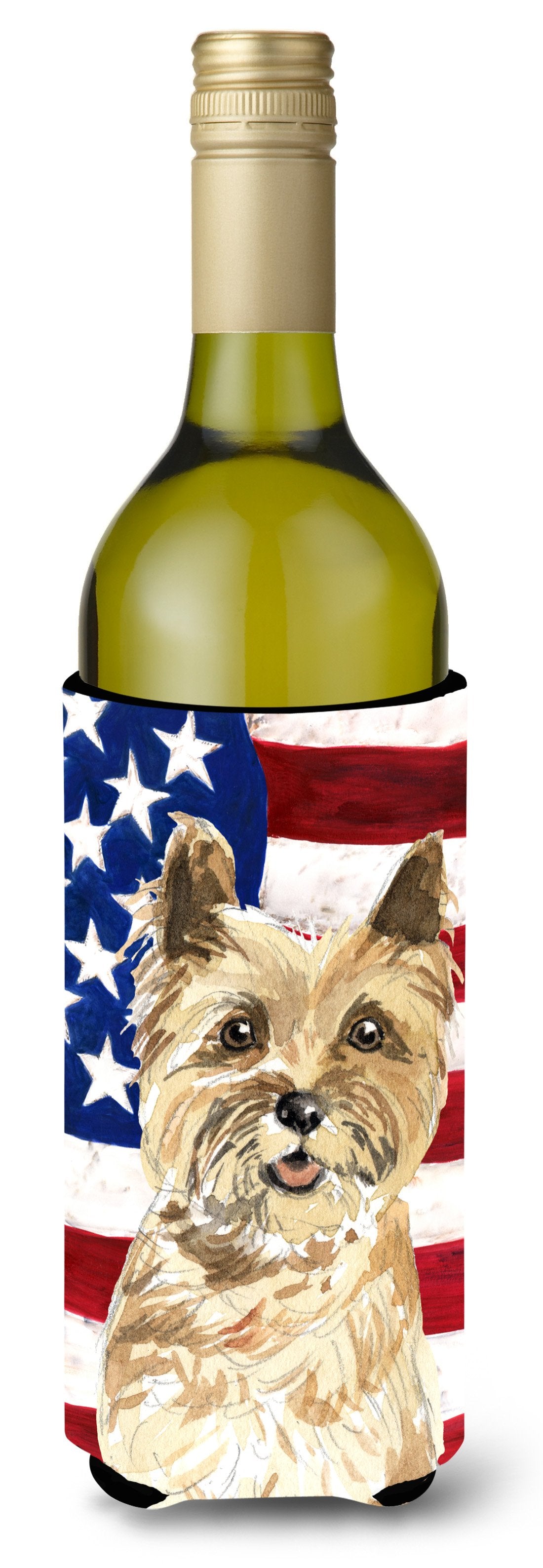 Patriotic USA Cairn Terrier Wine Bottle Beverge Insulator Hugger CK1735LITERK by Caroline's Treasures