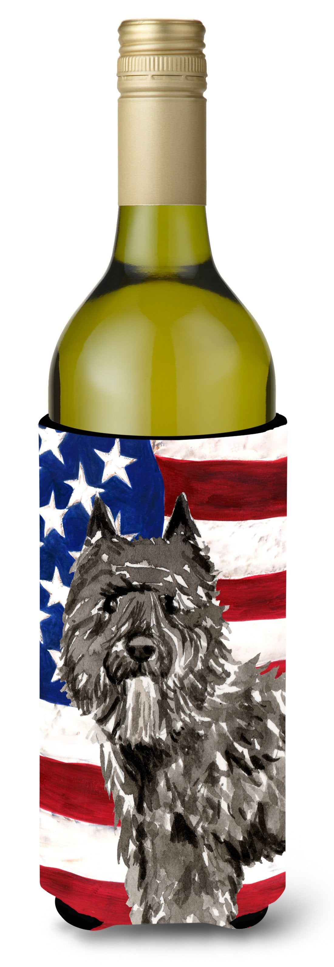 Patriotic USA Bouvier des Flandres Wine Bottle Beverge Insulator Hugger CK1737LITERK by Caroline&#39;s Treasures
