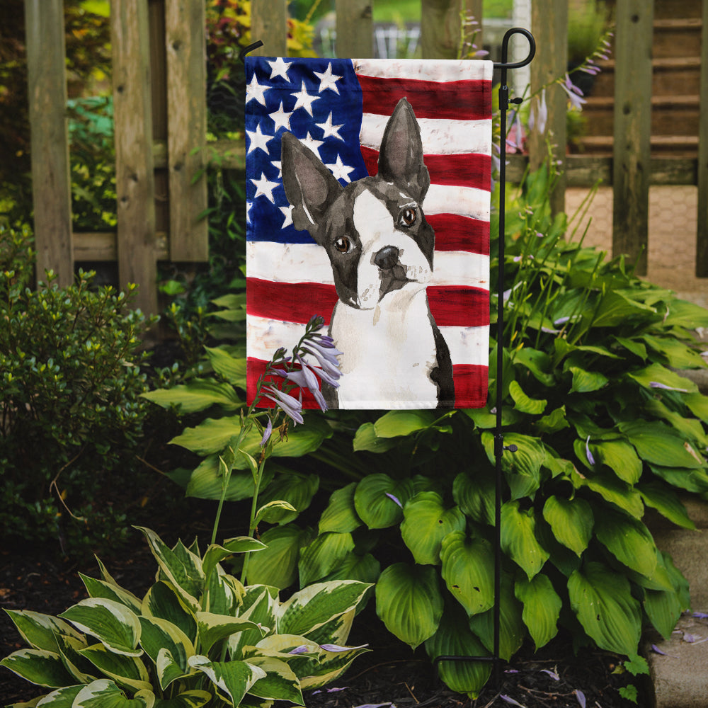 Patriotic USA Boston Terrier Flag Garden Size CK1738GF  the-store.com.