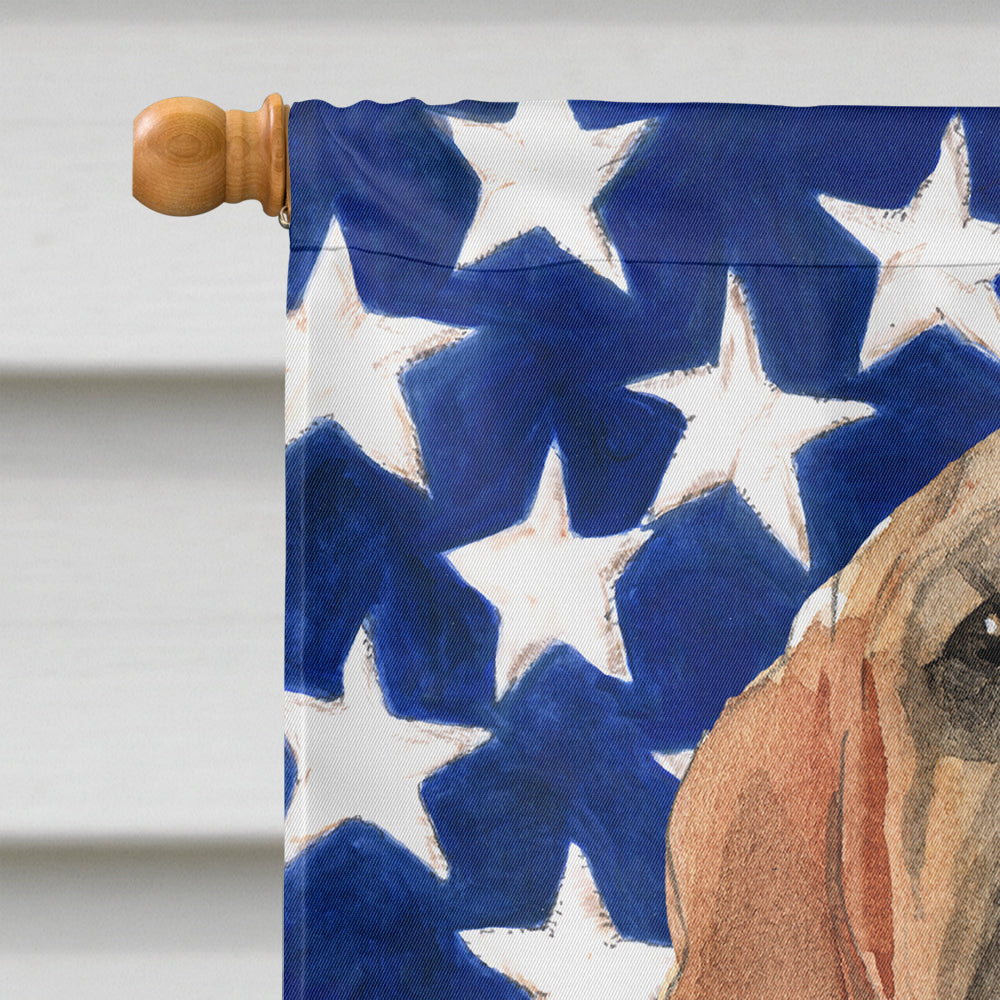 Patriotic USA Bloodhound Flag Canvas House Size CK1739CHF