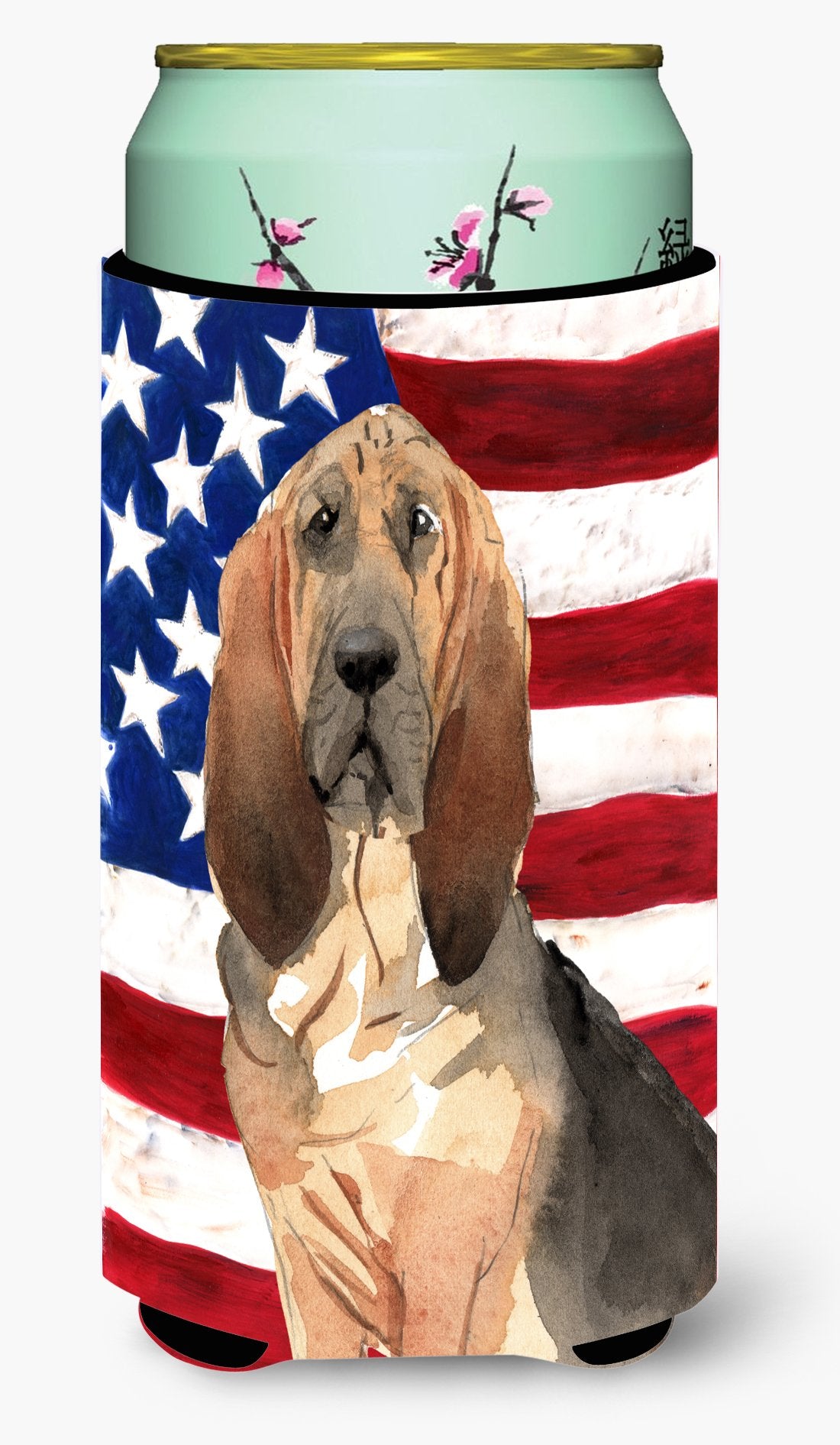Patriotic USA Bloodhound Tall Boy Beverage Insulator Hugger CK1739TBC by Caroline&#39;s Treasures