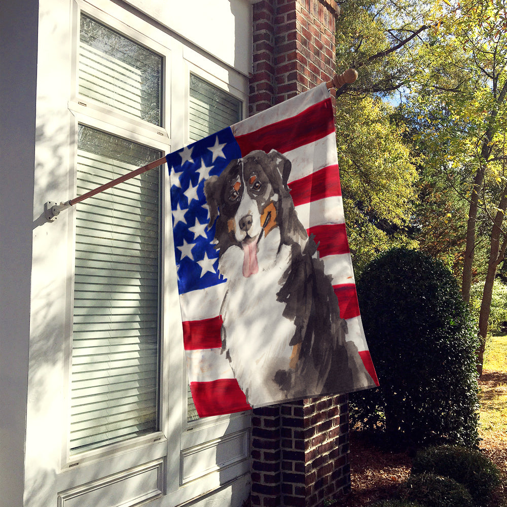 Patriotic USA Bernese Mountain Dog Flag Canvas House Size CK1741CHF  the-store.com.