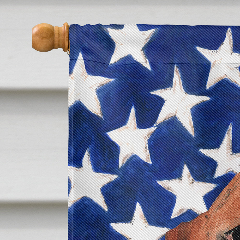 Patriotic USA Basset Hound Flag Canvas House Size CK1742CHF