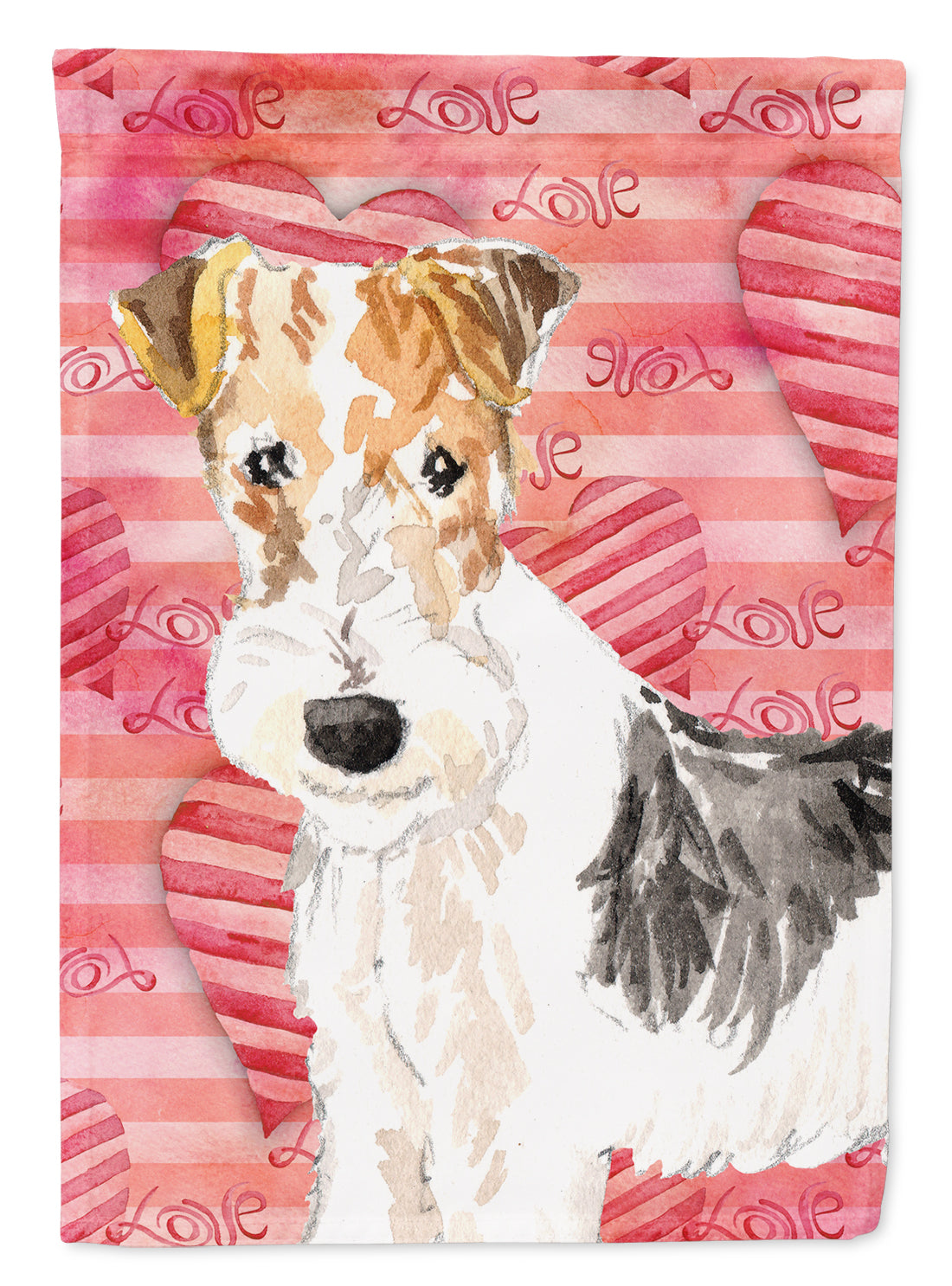 Love a Fox Terrier Flag Canvas House Size CK1744CHF  the-store.com.