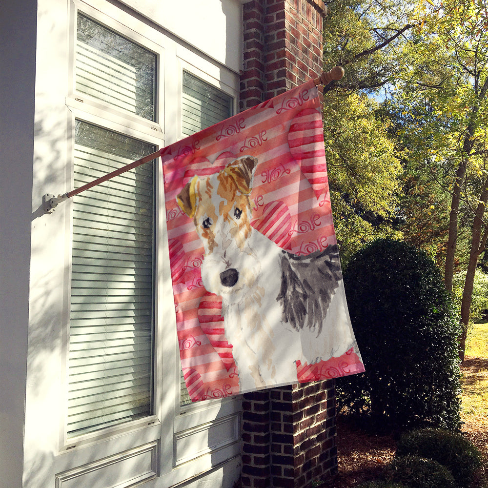 Love a Fox Terrier Flag Canvas House Size CK1744CHF  the-store.com.