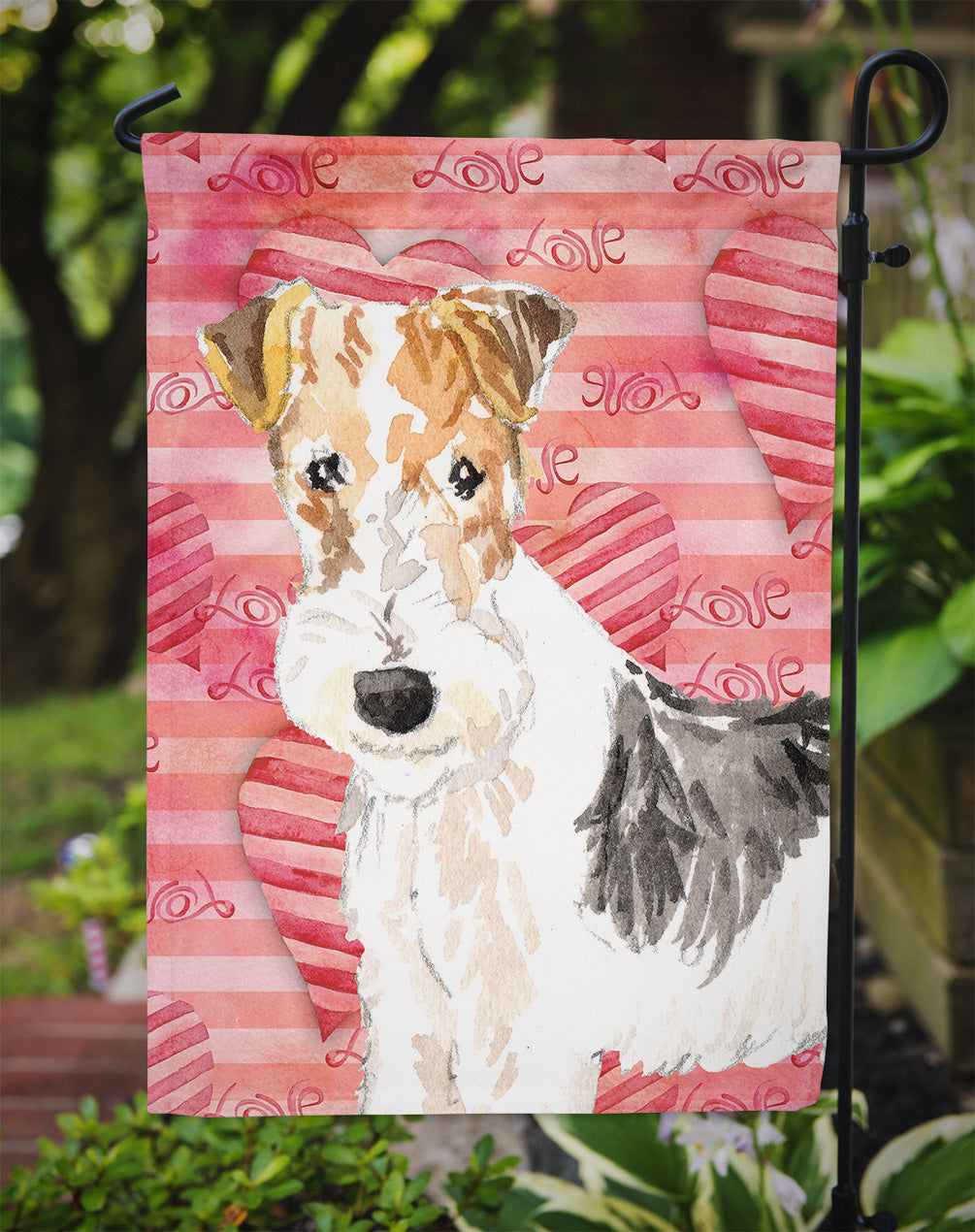 Love a Fox Terrier Flag Garden Size CK1744GF  the-store.com.