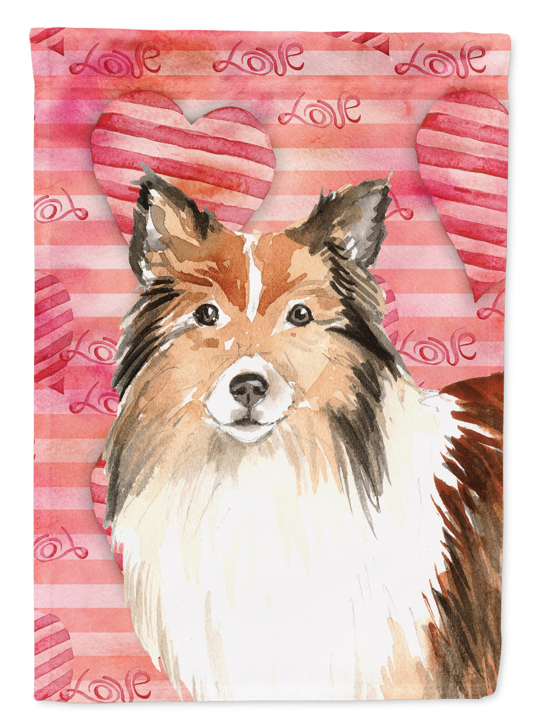 Love a Sheltie Flag Canvas House Size CK1753CHF  the-store.com.