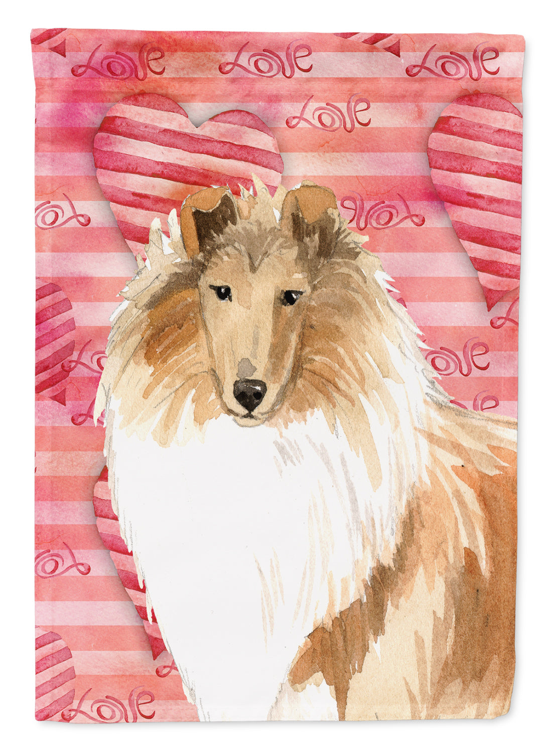 Love a Rough Collie Flag Canvas House Size CK1756CHF  the-store.com.