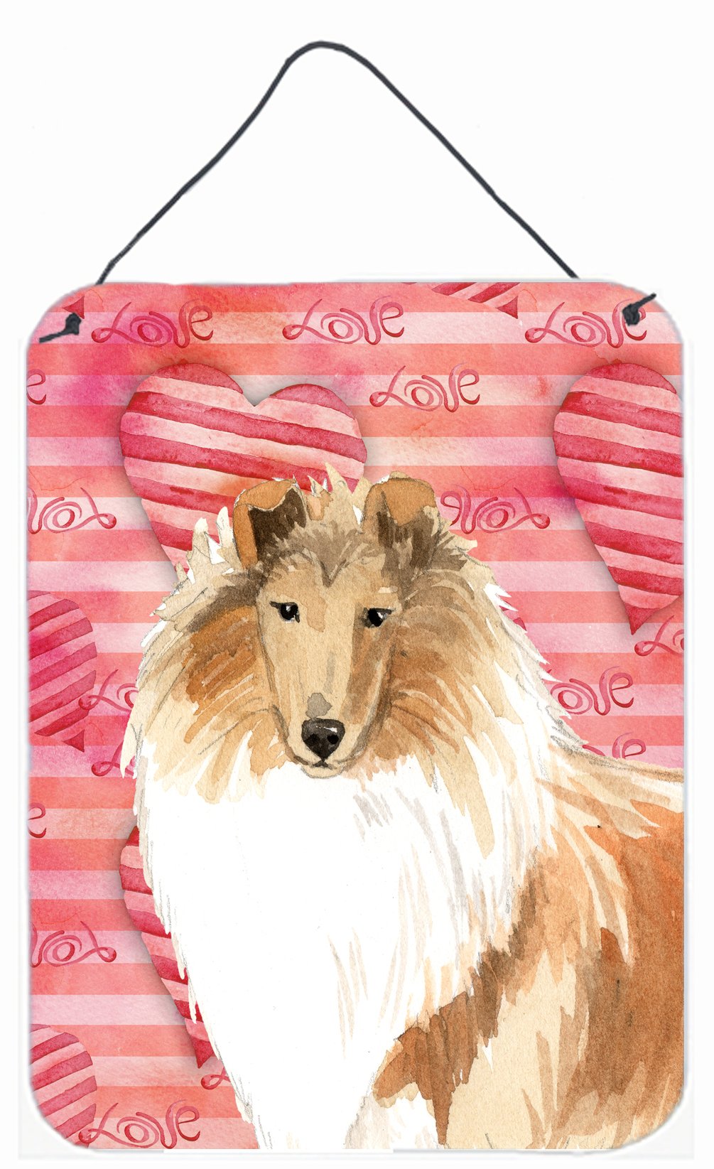 Love a Rough Collie Wall or Door Hanging Prints CK1756DS1216 by Caroline&#39;s Treasures