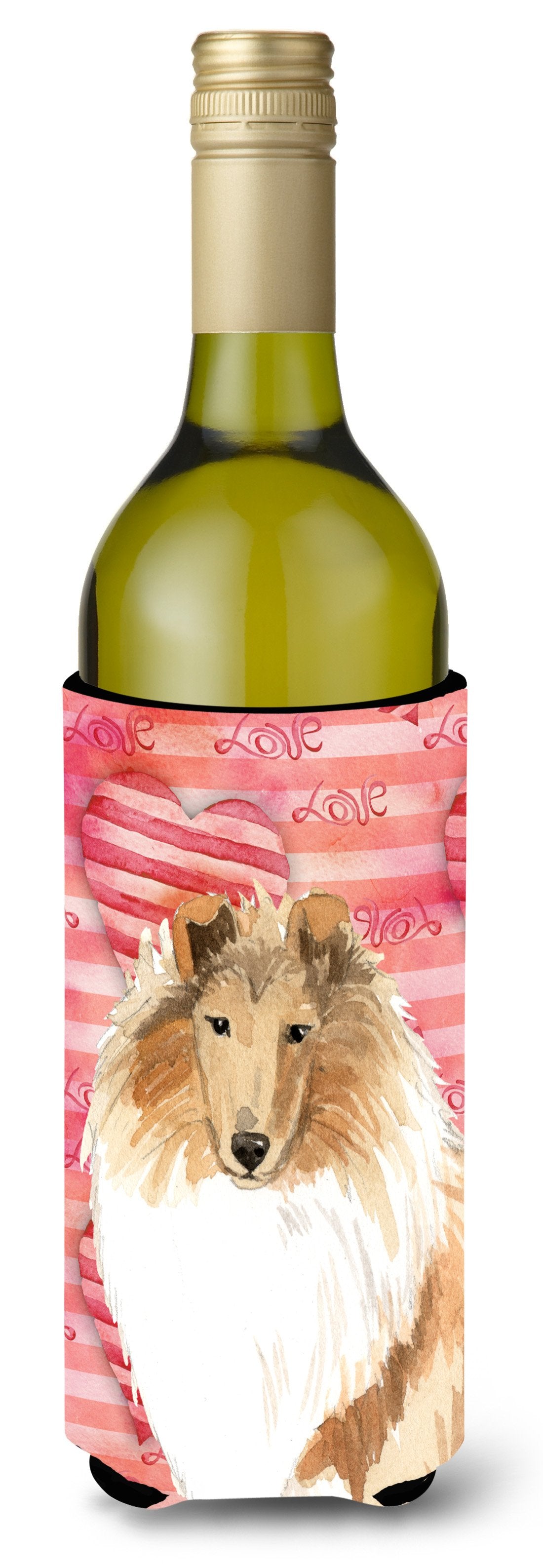 Love a Rough Collie Wine Bottle Beverage Insulator Hugger CK1756LITERK by Caroline&#39;s Treasures