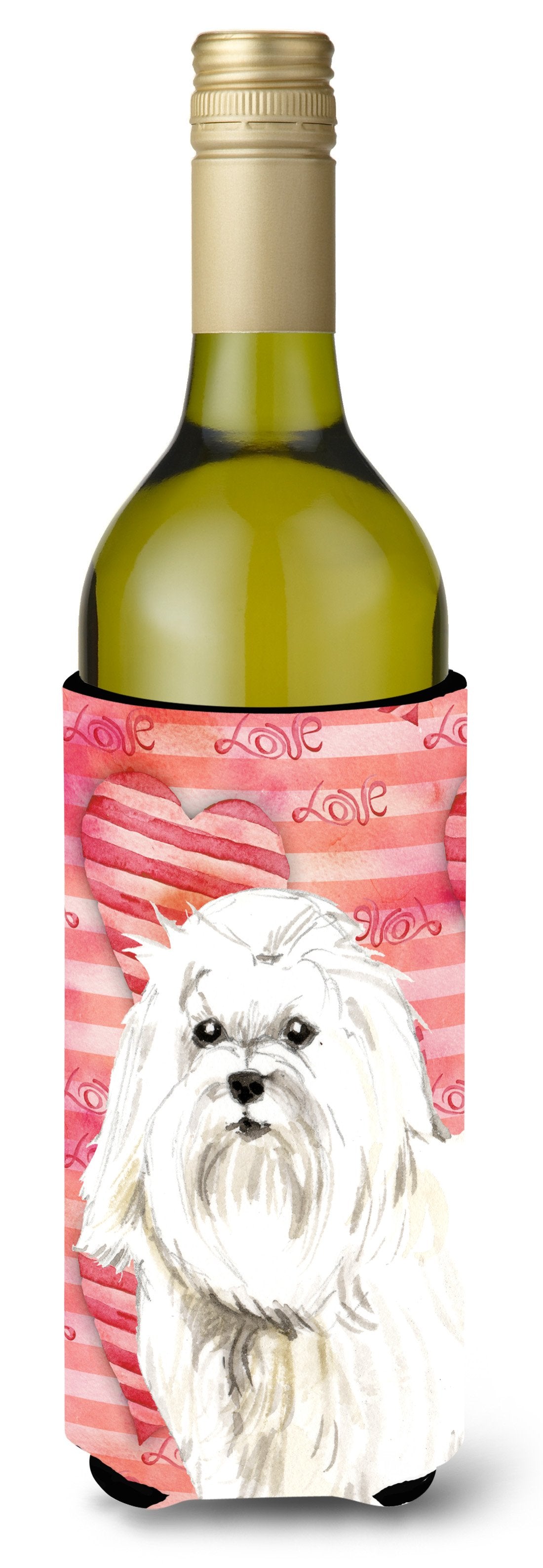 Love a Maltese Wine Bottle Beverge Insulator Hugger CK1760LITERK by Caroline&#39;s Treasures