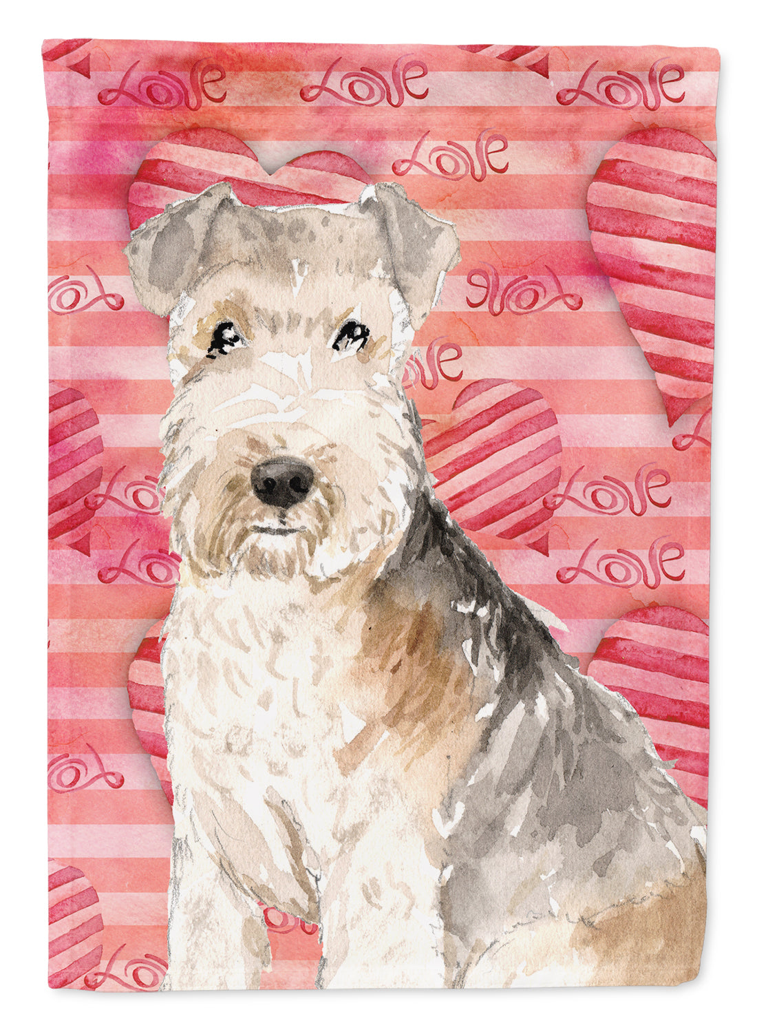 Love a Lakeland Terrier Flag Canvas House Size CK1762CHF  the-store.com.