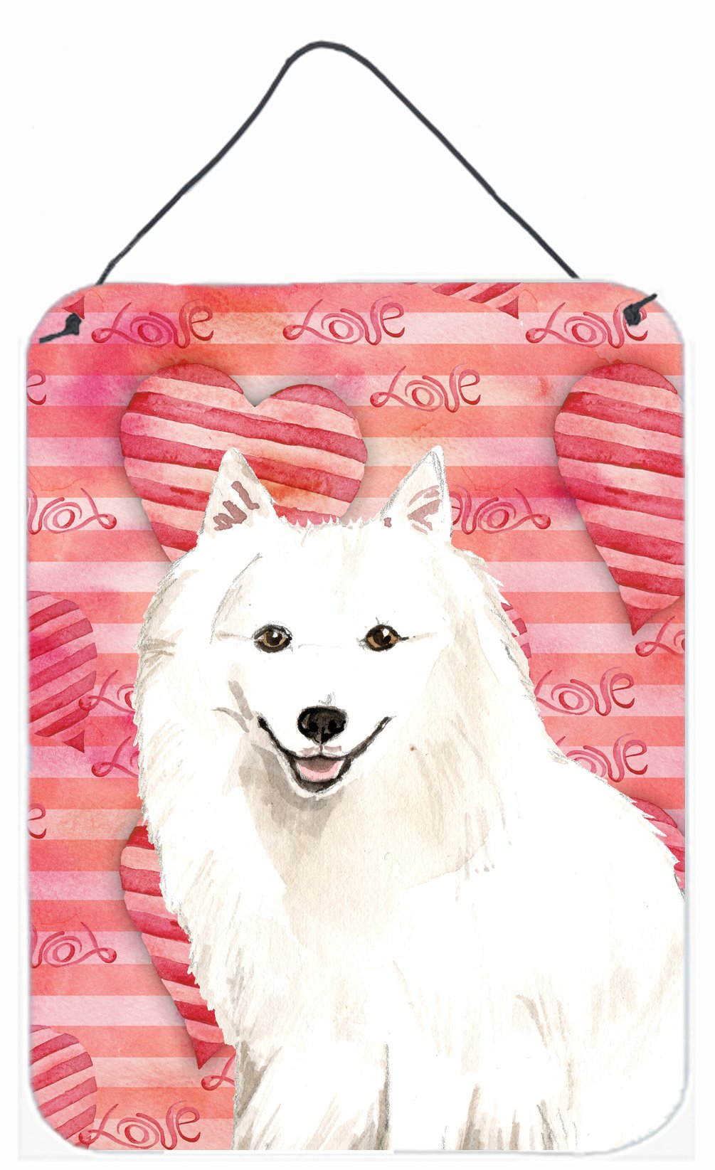 Love a Japanese Spitz Wall or Door Hanging Prints CK1764DS1216 by Caroline&#39;s Treasures