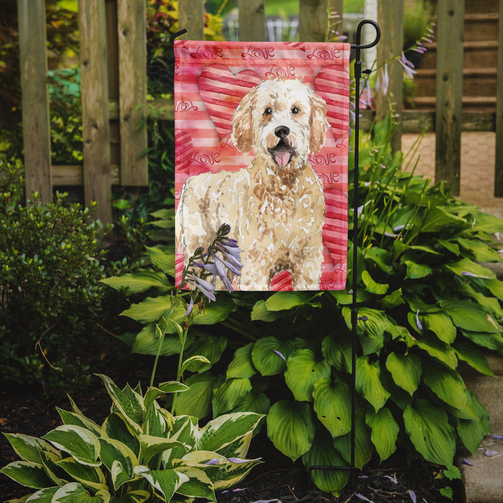 Caroline's Treasures Love a Goldendoodle Garden Flag - Outdoor Decorative Yard Flag CK1768GF