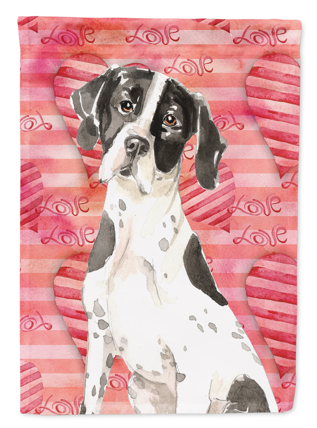 Love a English Pointer Flag Canvas House Size CK1769CHF  the-store.com.
