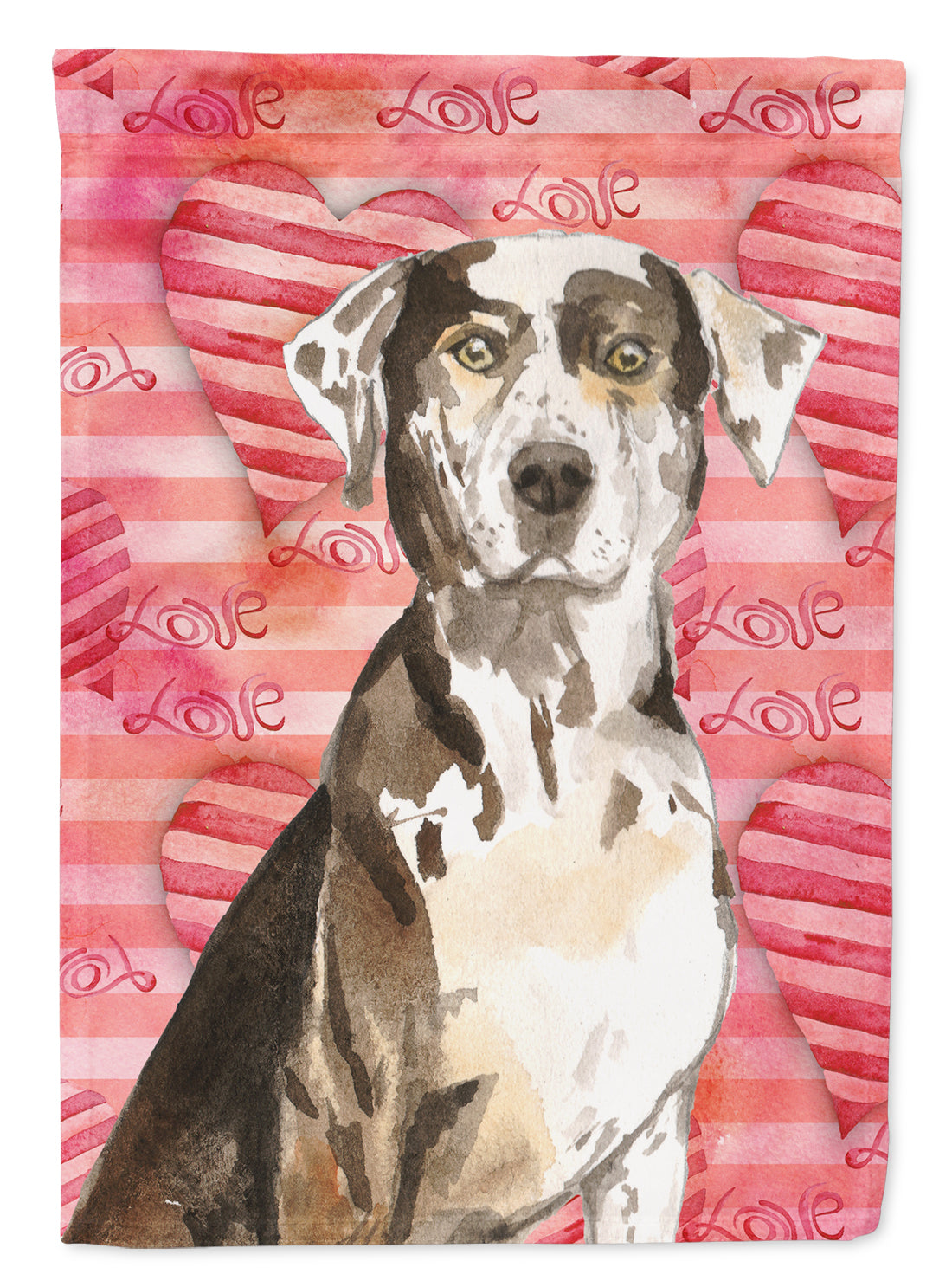 Love a Catahoula Leopard Dog Flag Canvas House Size CK1771CHF  the-store.com.