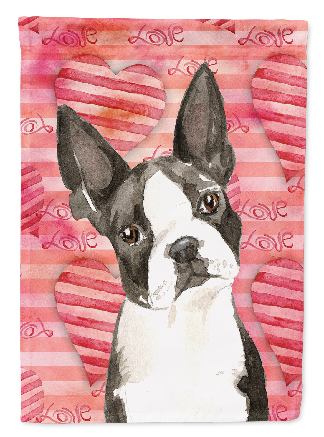 Love a Boston Terrier Flag Canvas House Size CK1775CHF  the-store.com.