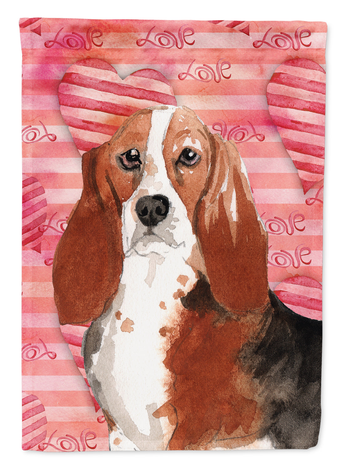 Love a Basset Hound Flag Canvas House Size CK1779CHF  the-store.com.