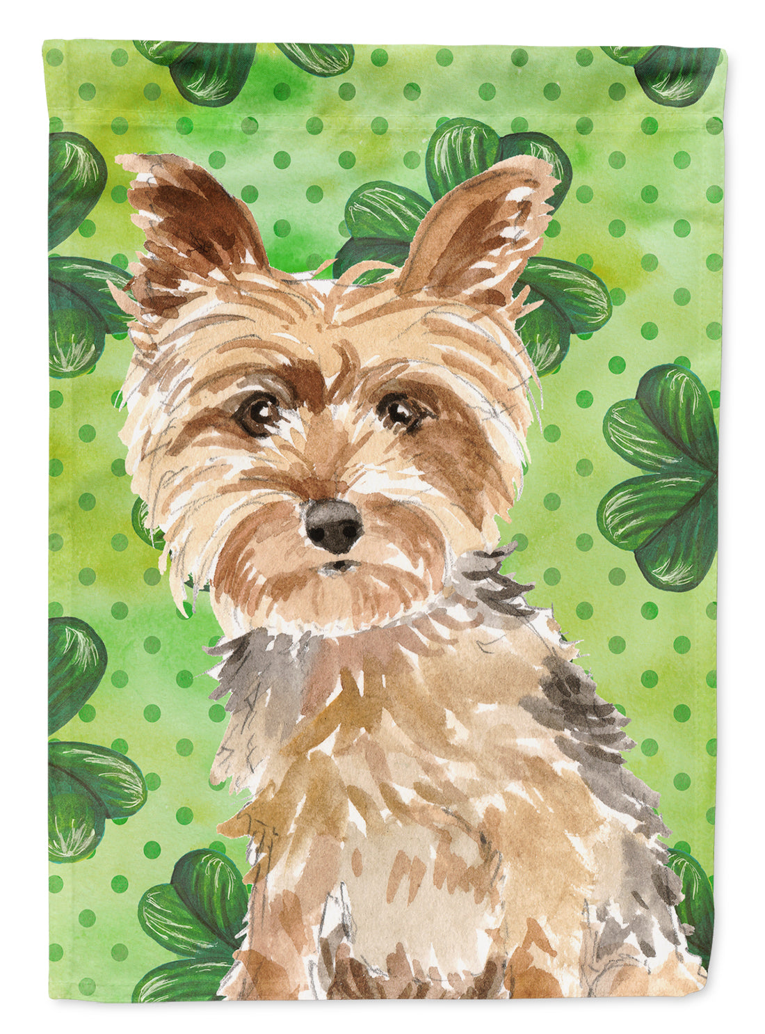 Shamrocks Yorkie Yorkshire Terrier Flag Canvas House Size CK1780CHF  the-store.com.