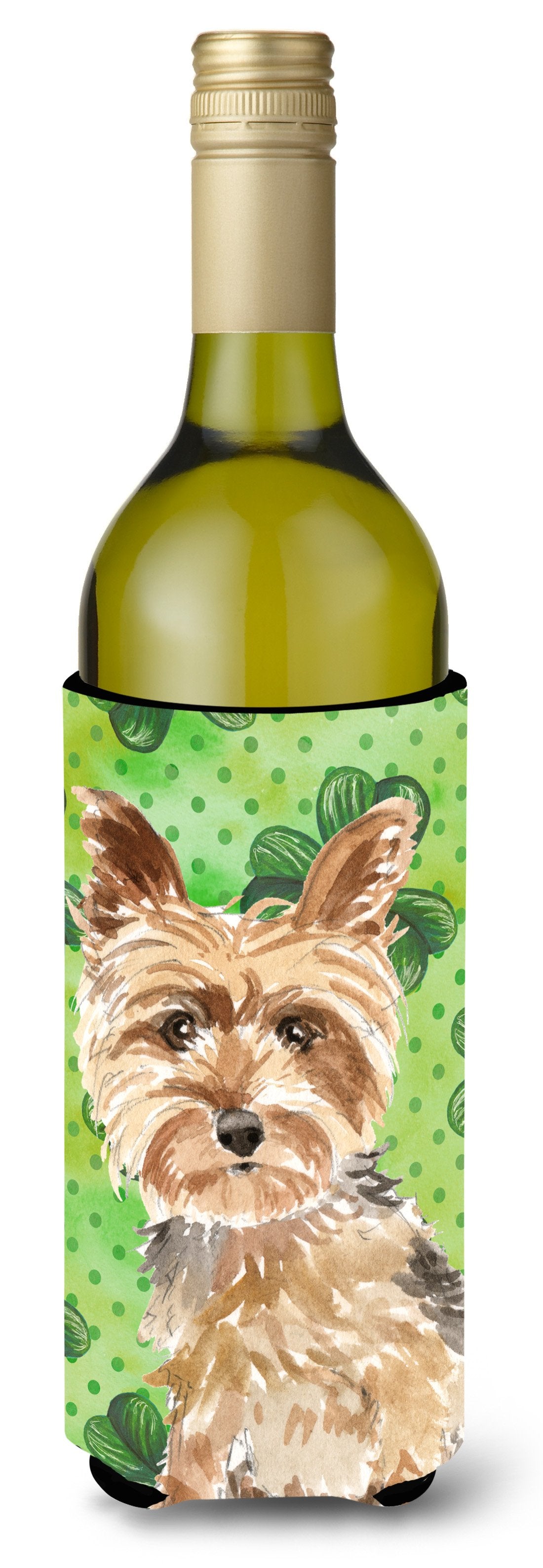 Shamrocks Yorkie Yorkshire Terrier Wine Bottle Beverge Insulator Hugger CK1780LITERK by Caroline&#39;s Treasures