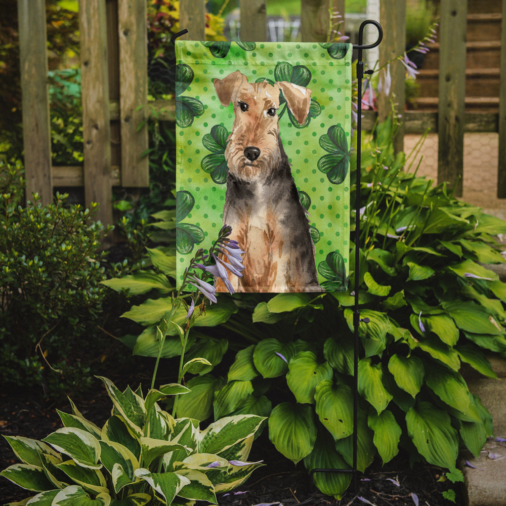 Shamrocks Welsh Terrier Flag Garden Size CK1784GF  the-store.com.