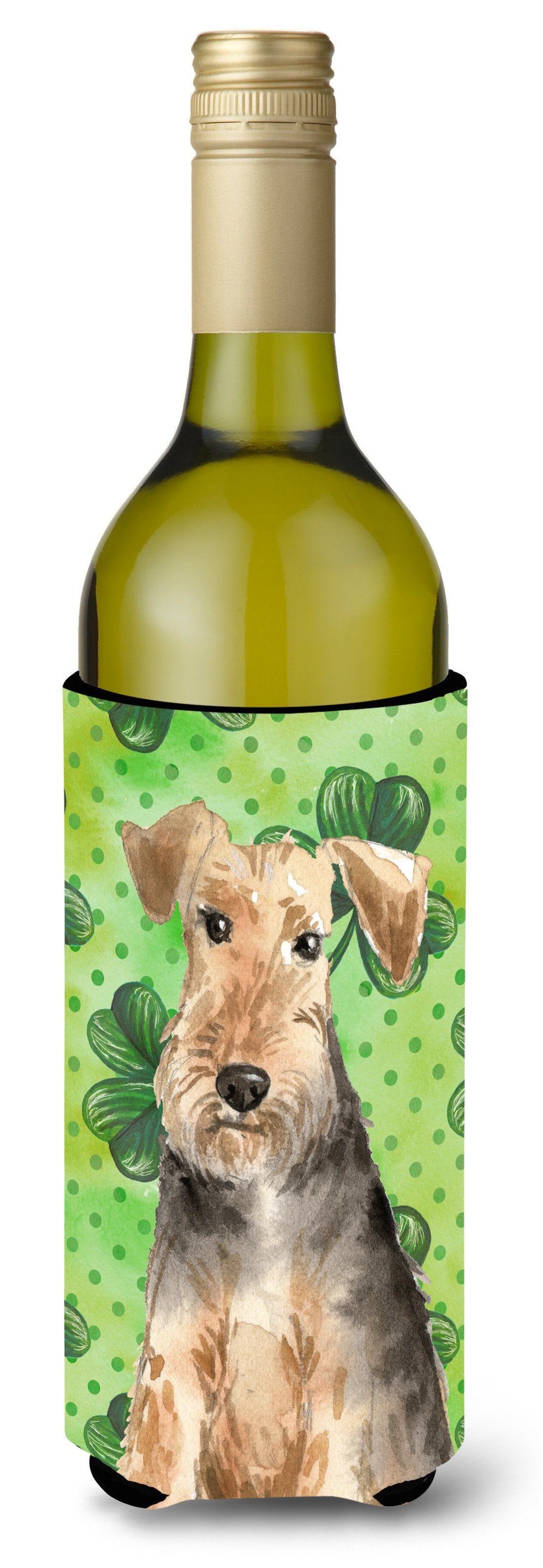 Shamrocks Welsh Terrier Wine Bottle Beverge Insulator Hugger CK1784LITERK by Caroline&#39;s Treasures