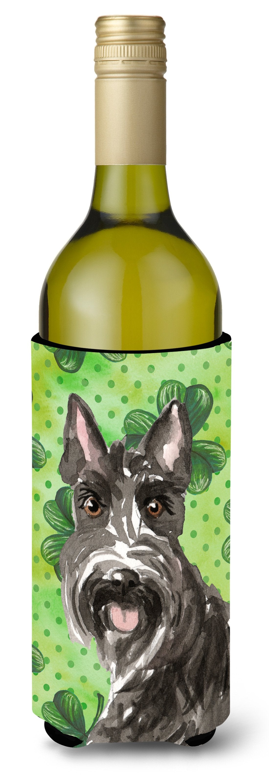 Shamrocks Scottish Terrier Wine Bottle Beverge Insulator Hugger CK1791LITERK by Caroline&#39;s Treasures
