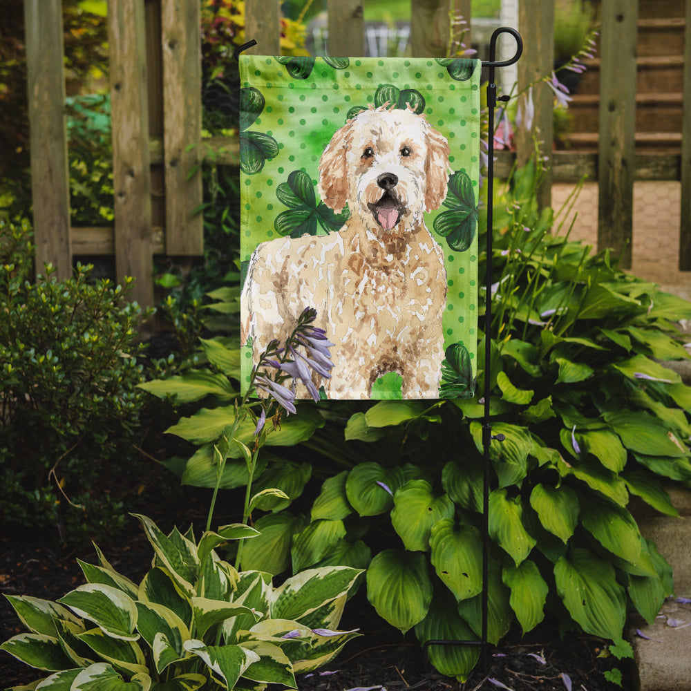 Caroline's Treasures Shamrocks Goldendoodle Garden Flag - Outdoor Decorative Yard Flag CK1805GF