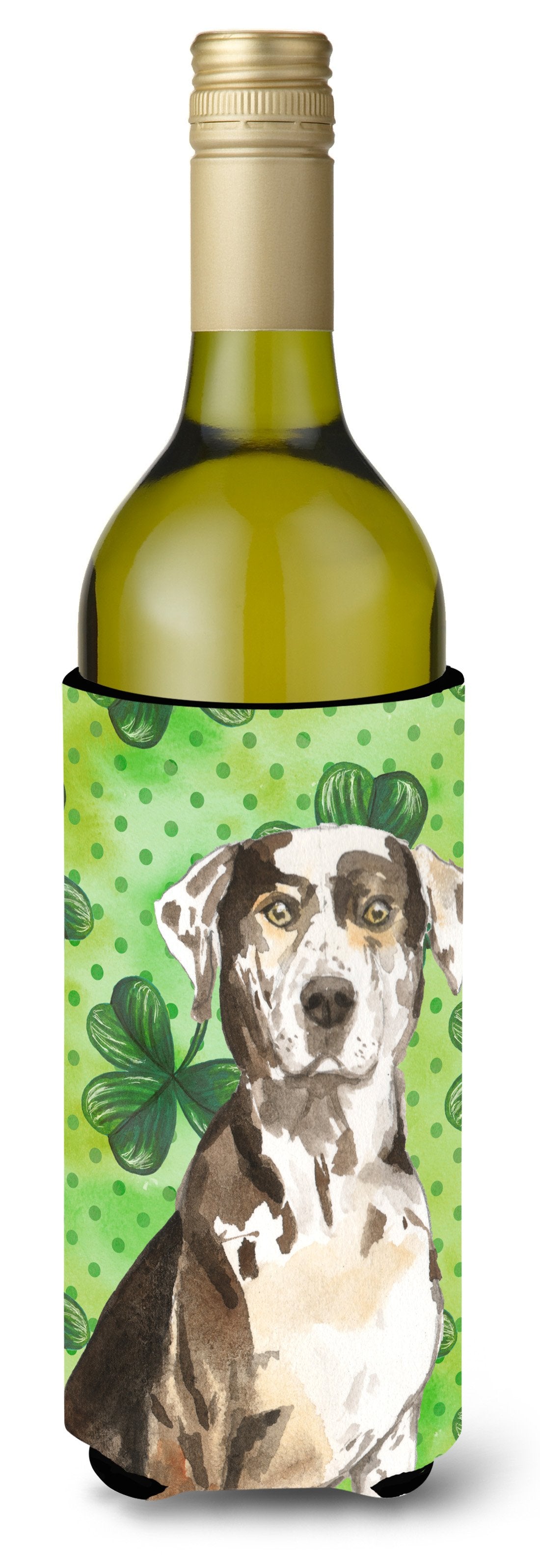 Shamrocks Catahoula Leopard Dog Wine Bottle Beverge Insulator Hugger CK1808LITERK by Caroline&#39;s Treasures