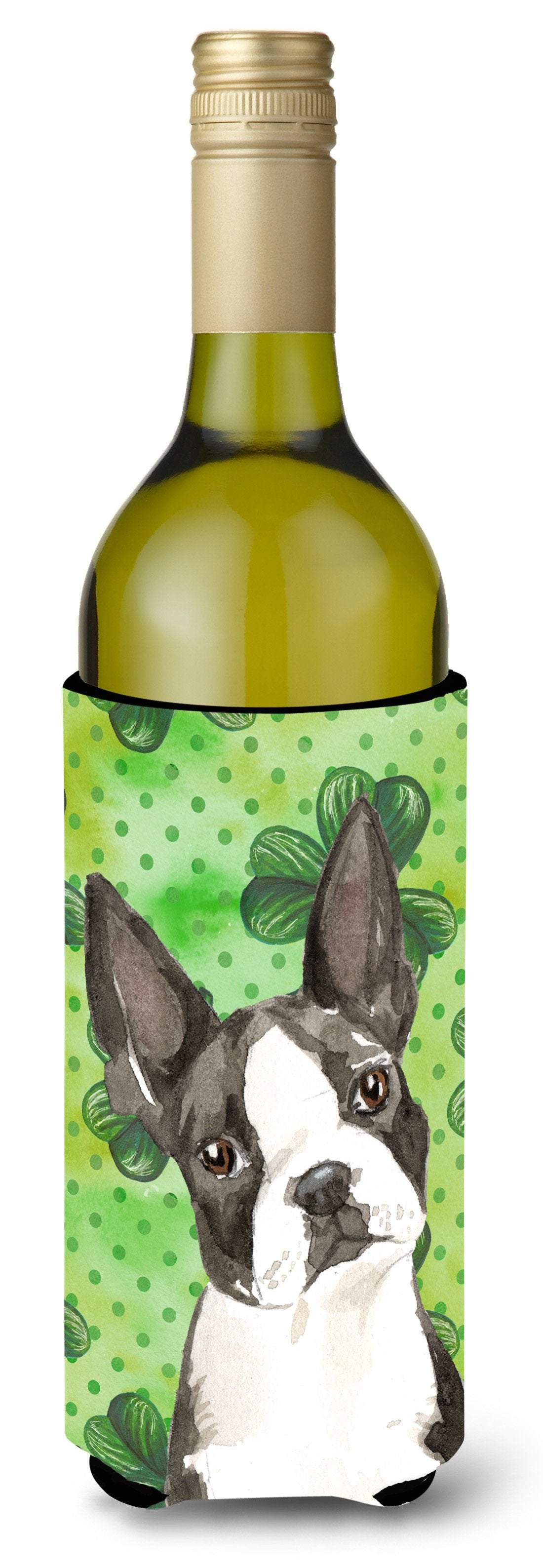 Shamrocks Boston Terrier Wine Bottle Beverge Insulator Hugger CK1812LITERK by Caroline&#39;s Treasures