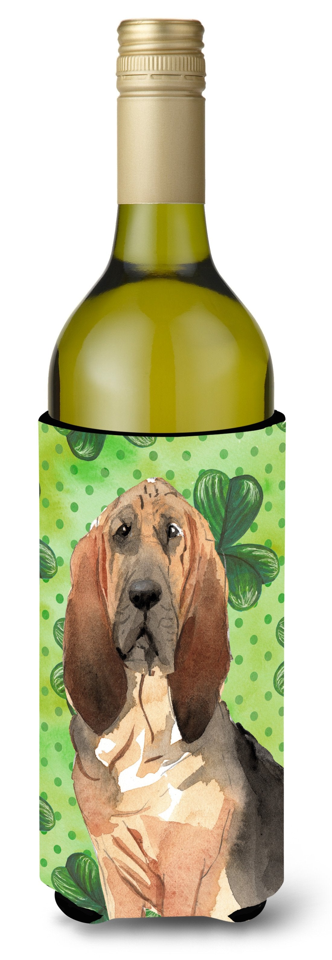 Shamrocks Bloodhound Wine Bottle Beverge Insulator Hugger CK1813LITERK by Caroline's Treasures