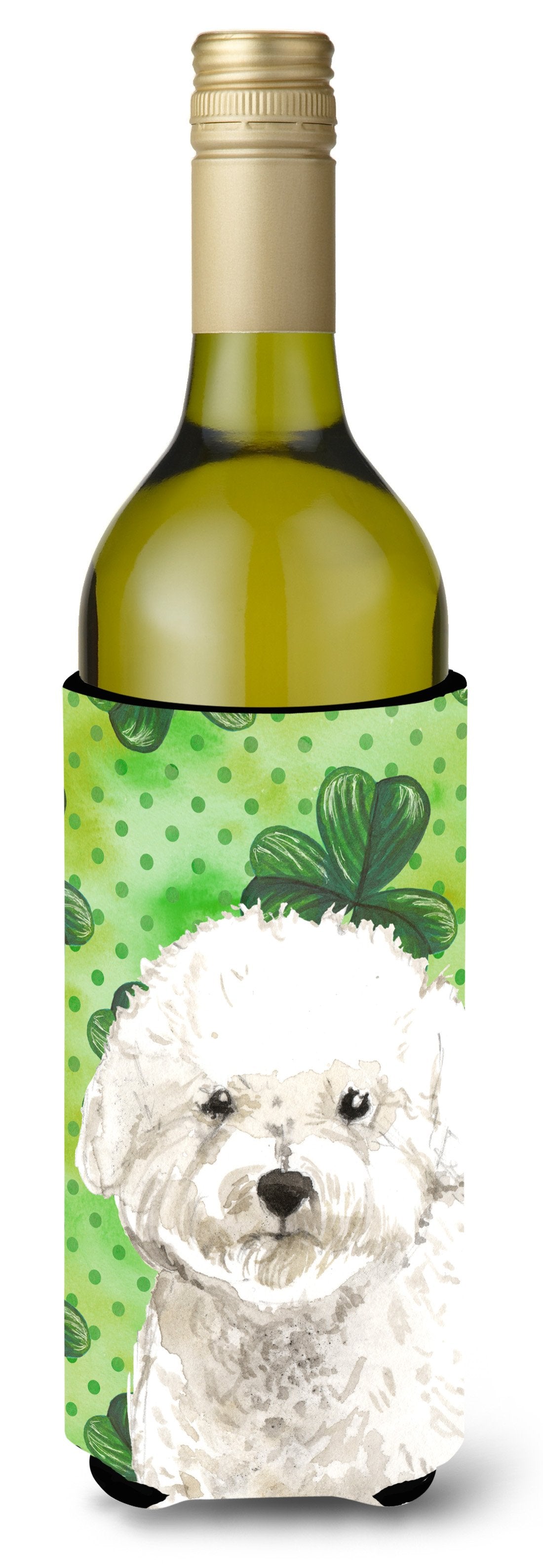 Shamrocks Bichon Frise Wine Bottle Beverge Insulator Hugger CK1814LITERK by Caroline&#39;s Treasures