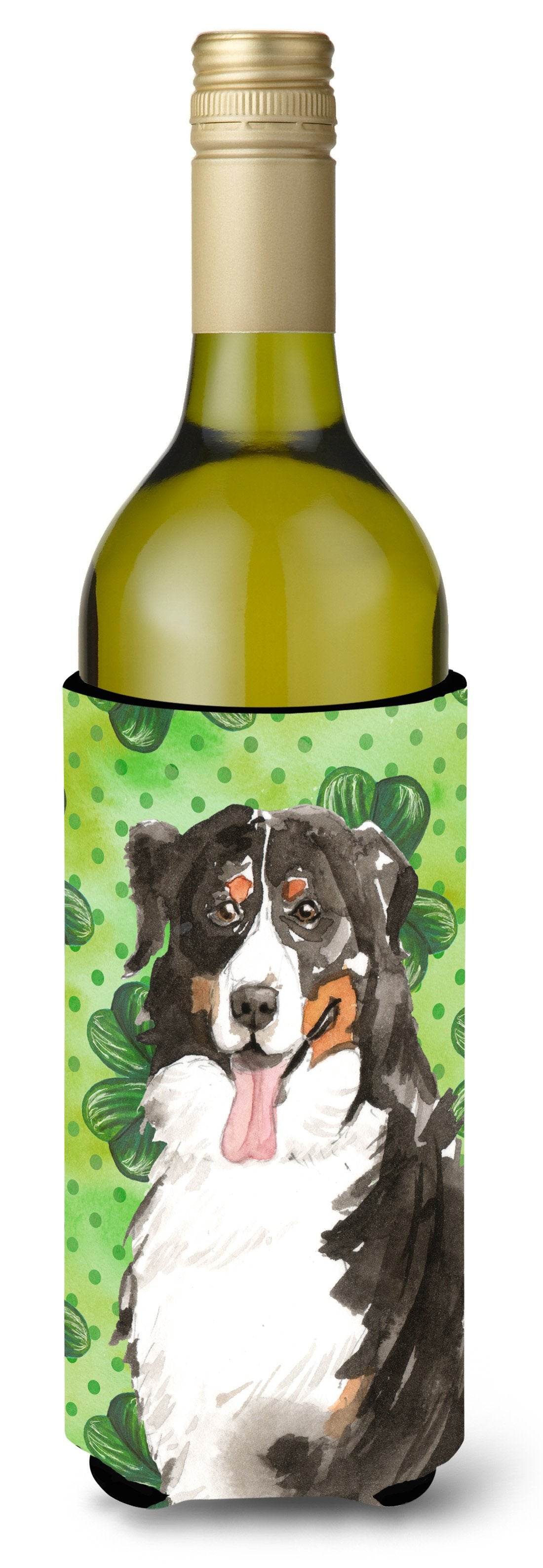 Shamrocks Bernese Mountain Dog Wine Bottle Beverge Insulator Hugger CK1815LITERK by Caroline&#39;s Treasures