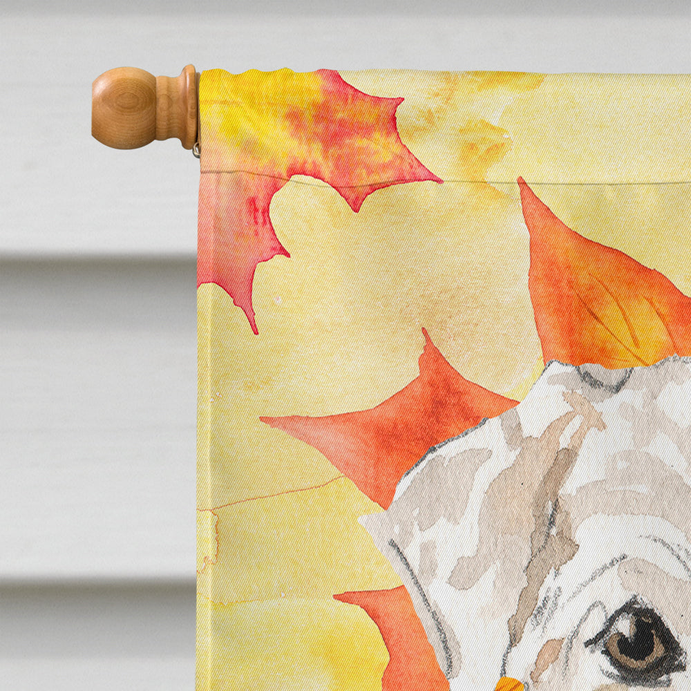 Fall Leaves Wheaten Terrier Flag Canvas House Size CK1820CHF