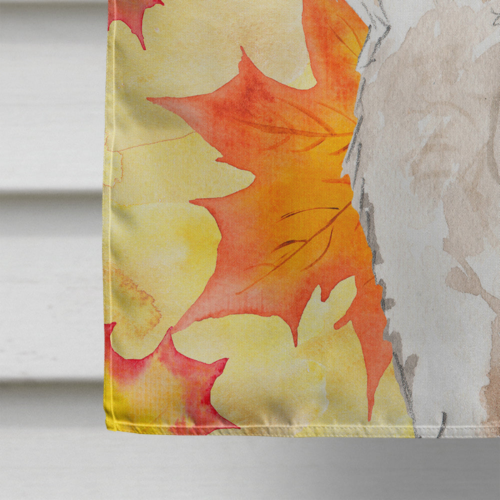 Fall Leaves Wheaten Terrier Flag Canvas House Size CK1820CHF  the-store.com.