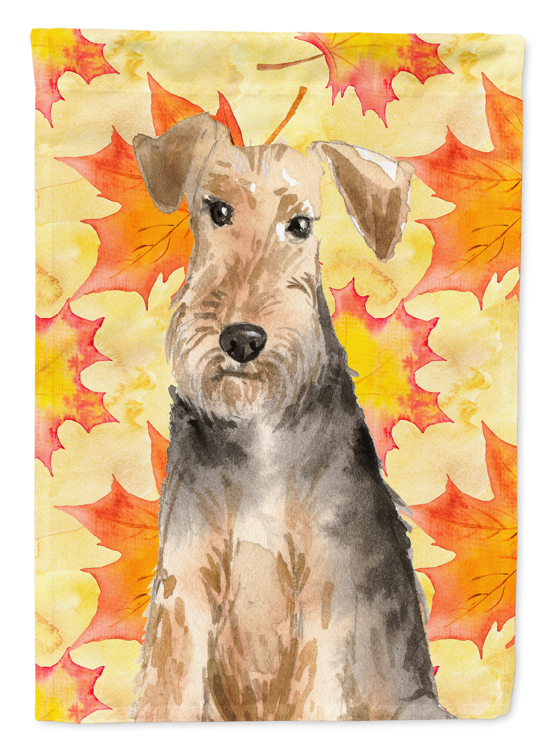 Fall Leaves Welsh Terrier Flag Canvas House Size CK1821CHF
