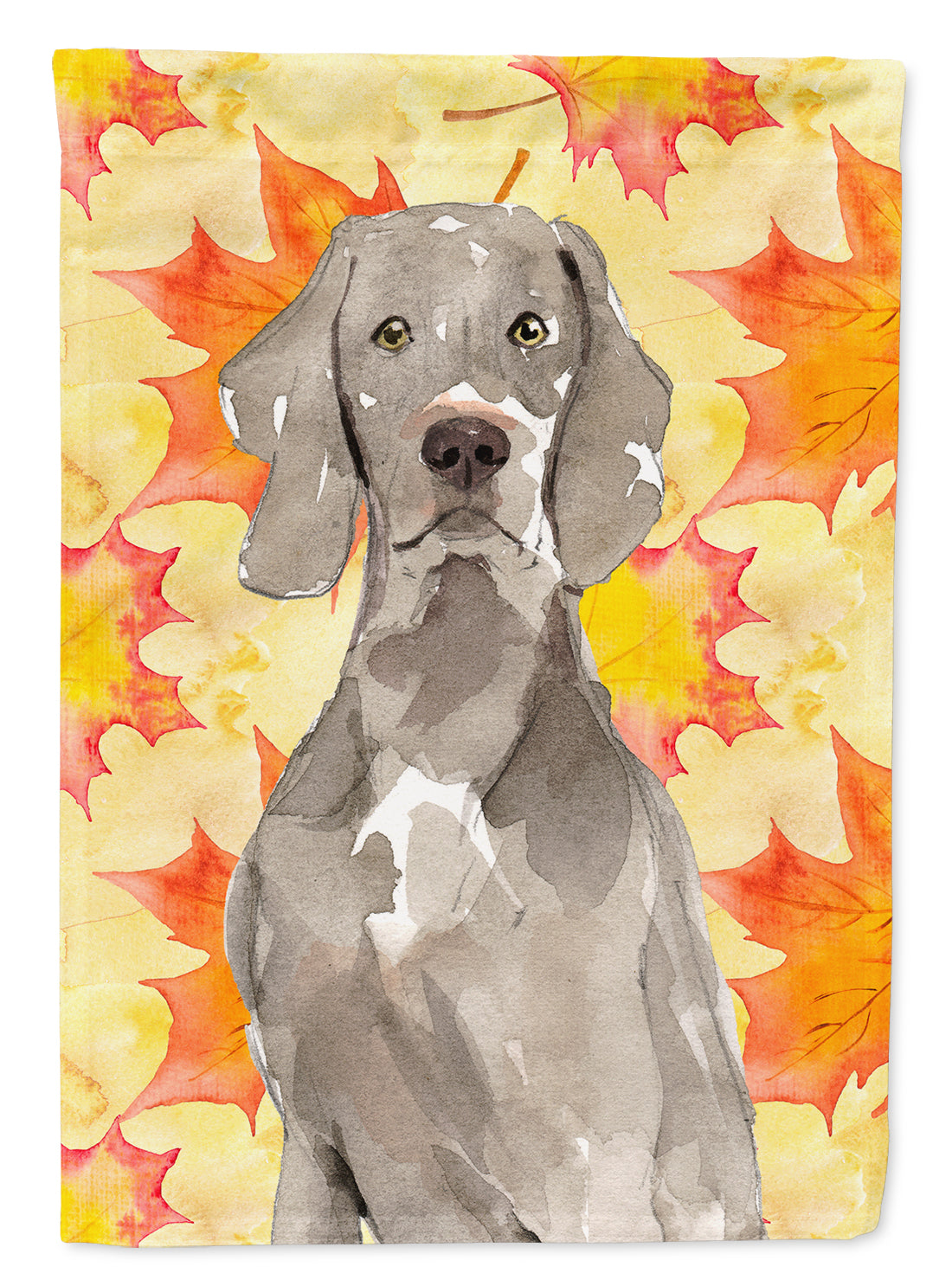 Fall Leaves Weimaraner Flag Canvas House Size CK1822CHF