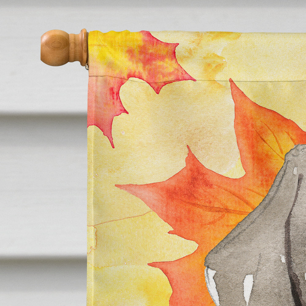 Fall Leaves Weimaraner Flag Canvas House Size CK1822CHF  the-store.com.